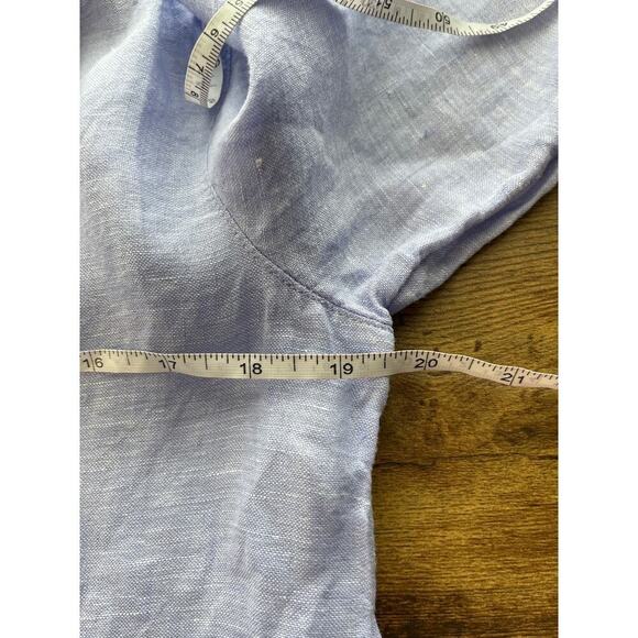 Sigrid Olsen Womens S Lavender 100% Linen V Neck 3/4 Sleeves Coastal Cool - Picture 4 of 6